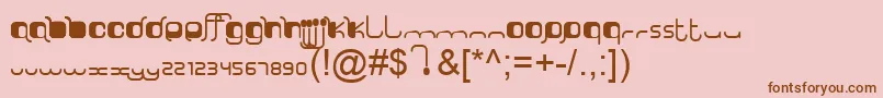 フォントSorryLuthiV10ByOooN3oOoo – ピンクの背景に茶色のフォント