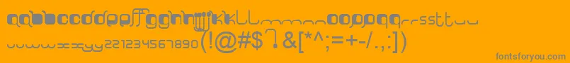 SorryLuthiV10ByOooN3oOoo-Schriftart – Graue Schriften auf orangefarbenem Hintergrund