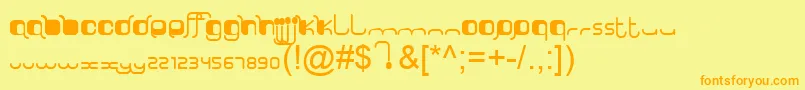SorryLuthiV10ByOooN3oOoo Font – Orange Fonts on Yellow Background