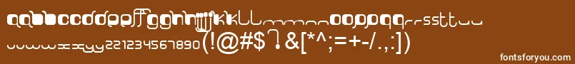 Fonte SorryLuthiV10ByOooN3oOoo – fontes brancas em um fundo marrom