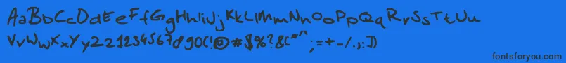 フォントSandersscribble – 黒い文字の青い背景