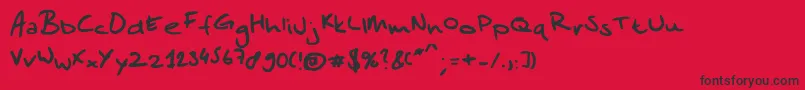 Sandersscribble Font – Black Fonts on Red Background