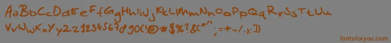 Sandersscribble Font – Brown Fonts on Gray Background