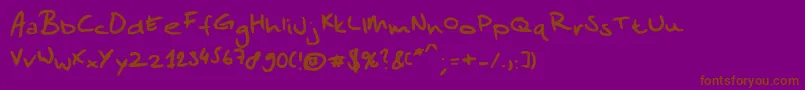 Sandersscribble-Schriftart – Braune Schriften auf violettem Hintergrund