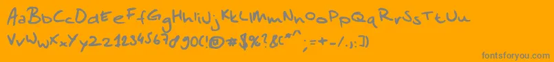 Sandersscribble-Schriftart – Graue Schriften auf orangefarbenem Hintergrund