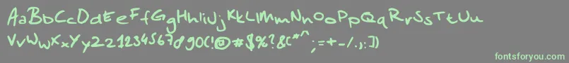 Sandersscribble Font – Green Fonts on Gray Background