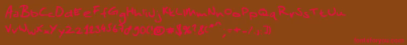 Sandersscribble-Schriftart – Rote Schriften auf braunem Hintergrund