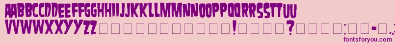 Fonte Danzig – fontes roxas em um fundo rosa