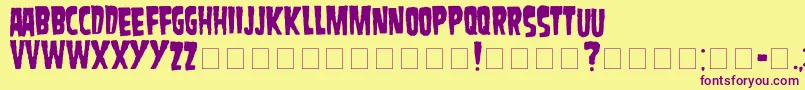 フォントDanzig – 紫色のフォント、黄色の背景