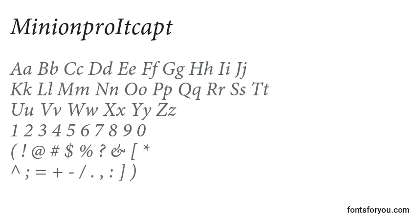 A fonte MinionproItcapt – alfabeto, números, caracteres especiais
