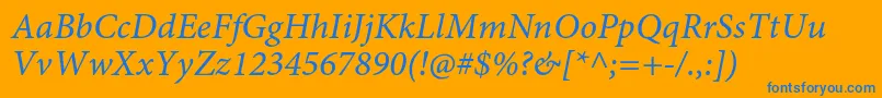 MinionproItcapt Font – Blue Fonts on Orange Background