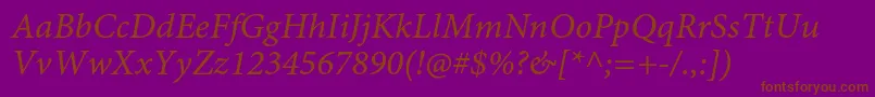 MinionproItcapt Font – Brown Fonts on Purple Background