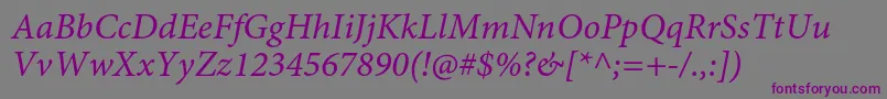 MinionproItcapt Font – Purple Fonts on Gray Background