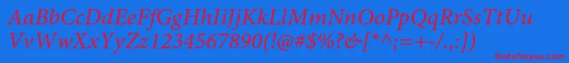 MinionproItcapt Font – Red Fonts on Blue Background