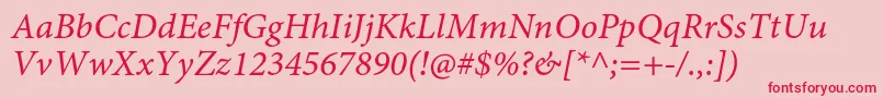 MinionproItcapt Font – Red Fonts on Pink Background