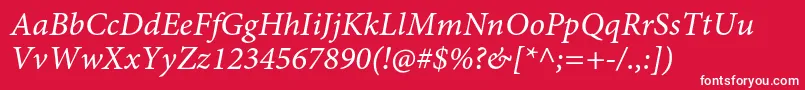 MinionproItcapt Font – White Fonts on Red Background