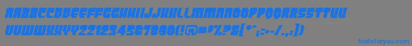 PanicbuttonbbItal-Schriftart – Blaue Schriften auf grauem Hintergrund