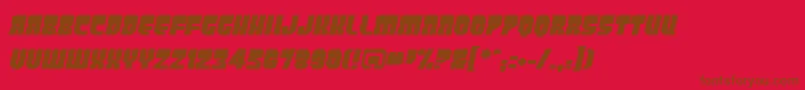 フォントPanicbuttonbbItal – 赤い背景に茶色の文字