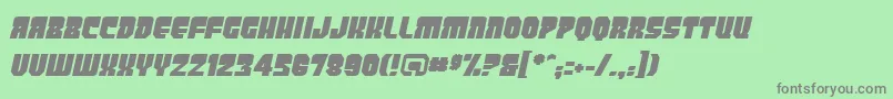 フォントPanicbuttonbbItal – 緑の背景に灰色の文字