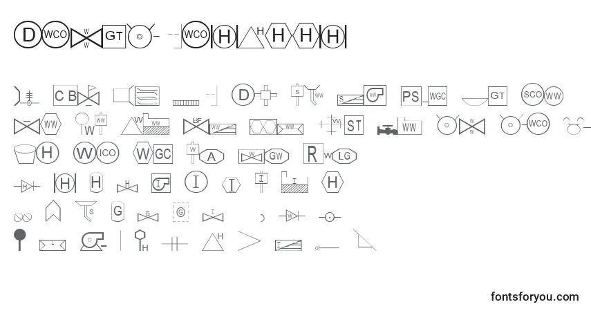 Schriftart EsriSds2.002 – Alphabet, Zahlen, spezielle Symbole
