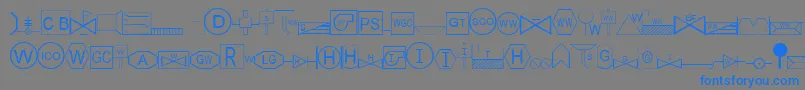 Шрифт EsriSds2.002 – синие шрифты на сером фоне