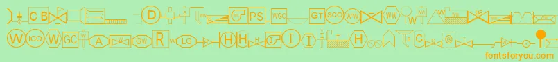 Fonte EsriSds2.002 – fontes laranjas em um fundo verde