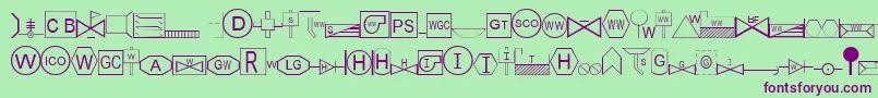 フォントEsriSds2.002 – 緑の背景に紫のフォント