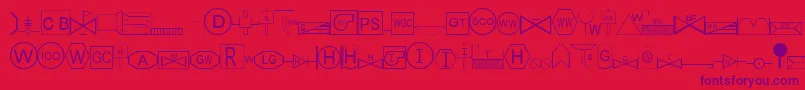 Fonte EsriSds2.002 – fontes roxas em um fundo vermelho