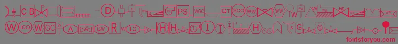 Fonte EsriSds2.002 – fontes vermelhas em um fundo cinza