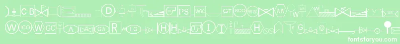 フォントEsriSds2.002 – 緑の背景に白い文字