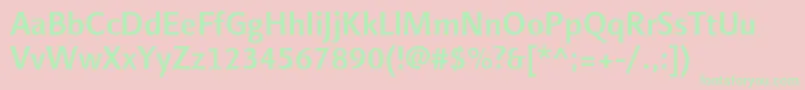 LinotypefinneganMedium Font – Green Fonts on Pink Background