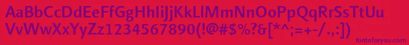 LinotypefinneganMedium Font – Purple Fonts on Red Background