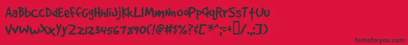 Gooddogplain Font – Black Fonts on Red Background