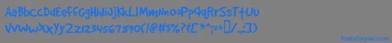 Gooddogplain Font – Blue Fonts on Gray Background