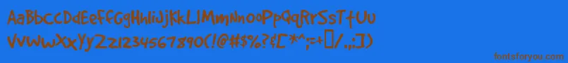 More about Gooddogplain Font Gooddogplain Font – Brown Fonts on Blue Background