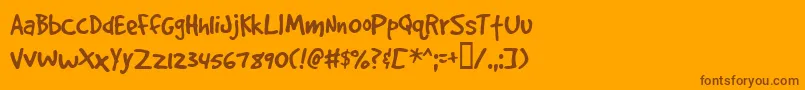 Więcej informacji o czcionce Gooddogplain Czcionka Gooddogplain – brązowe czcionki na pomarańczowym tle