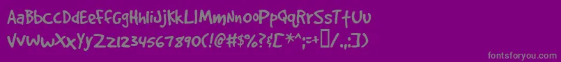 Gooddogplain-fontti – harmaat kirjasimet violetilla taustalla