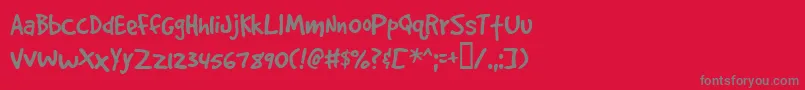 フォントGooddogplain – 赤い背景に灰色の文字
