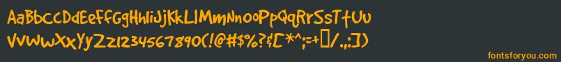 Gooddogplain Font – Orange Fonts on Black Background