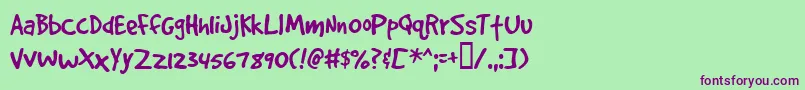 More about Gooddogplain Font Gooddogplain Font – Purple Fonts on Green Background