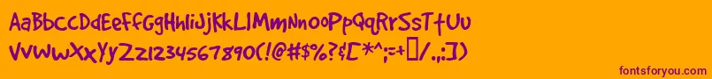 Gooddogplain Font – Purple Fonts on Orange Background