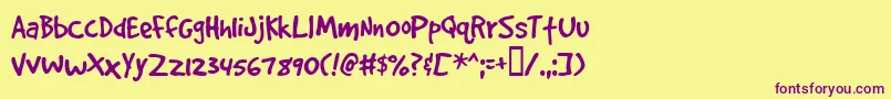 More about Gooddogplain Font Gooddogplain Font – Purple Fonts on Yellow Background