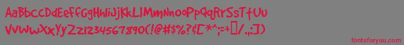 Gooddogplain-Schriftart – Rote Schriften auf grauem Hintergrund