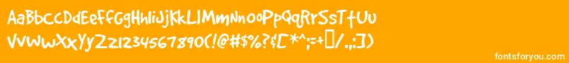 Gooddogplain Font – White Fonts on Orange Background
