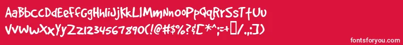 Шрифт Gooddogplain – белые шрифты на красном фоне