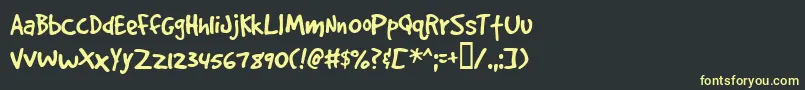 Gooddogplain Font – Yellow Fonts on Black Background
