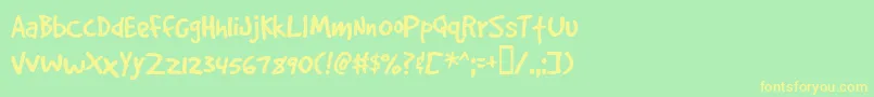 Gooddogplain Font – Yellow Fonts on Green Background