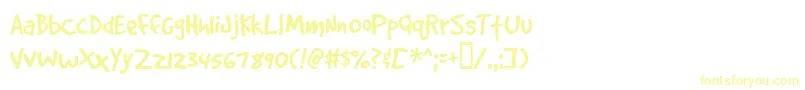 Gooddogplain Font – Yellow Fonts on White Background