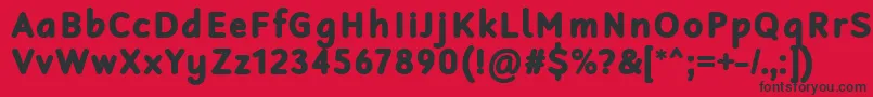 フォントRobagaRoundedBlack – 赤い背景に黒い文字