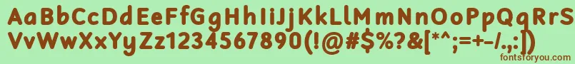 RobagaRoundedBlack Font – Brown Fonts on Green Background